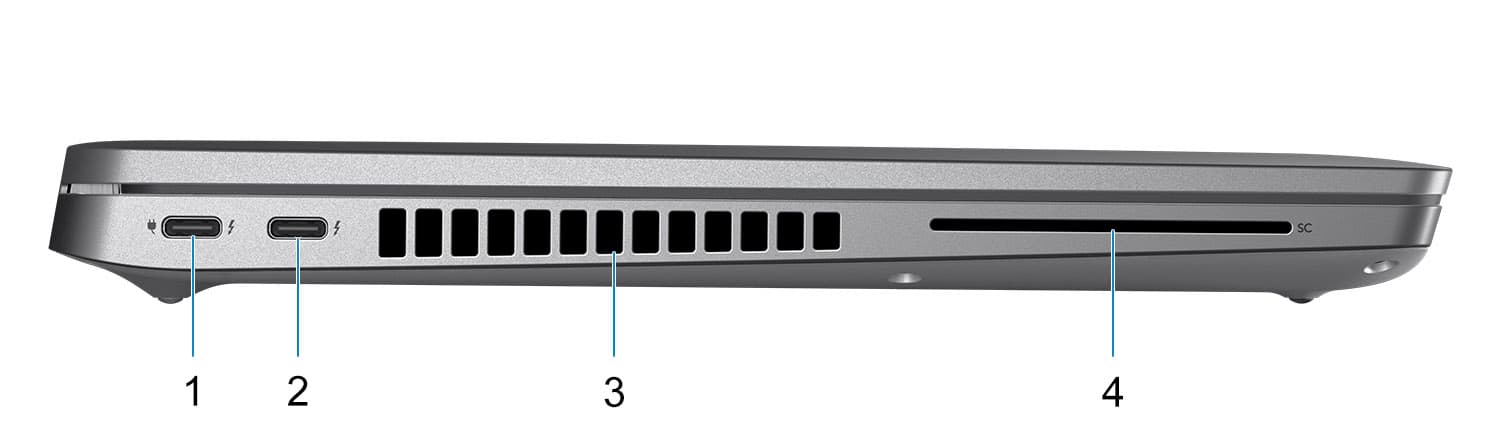 Dell Latitude 5430 좌측 Thunderbolt 4 USB-C 두 개 공식 이미지