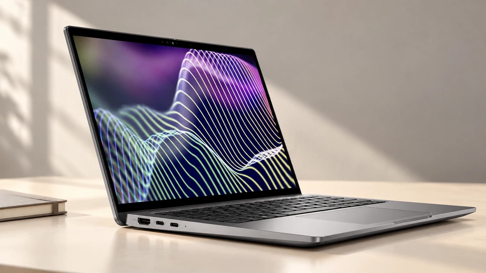 Dell Latitude 7440 공식 이미지를 참조한 AI 업무 공간 연출