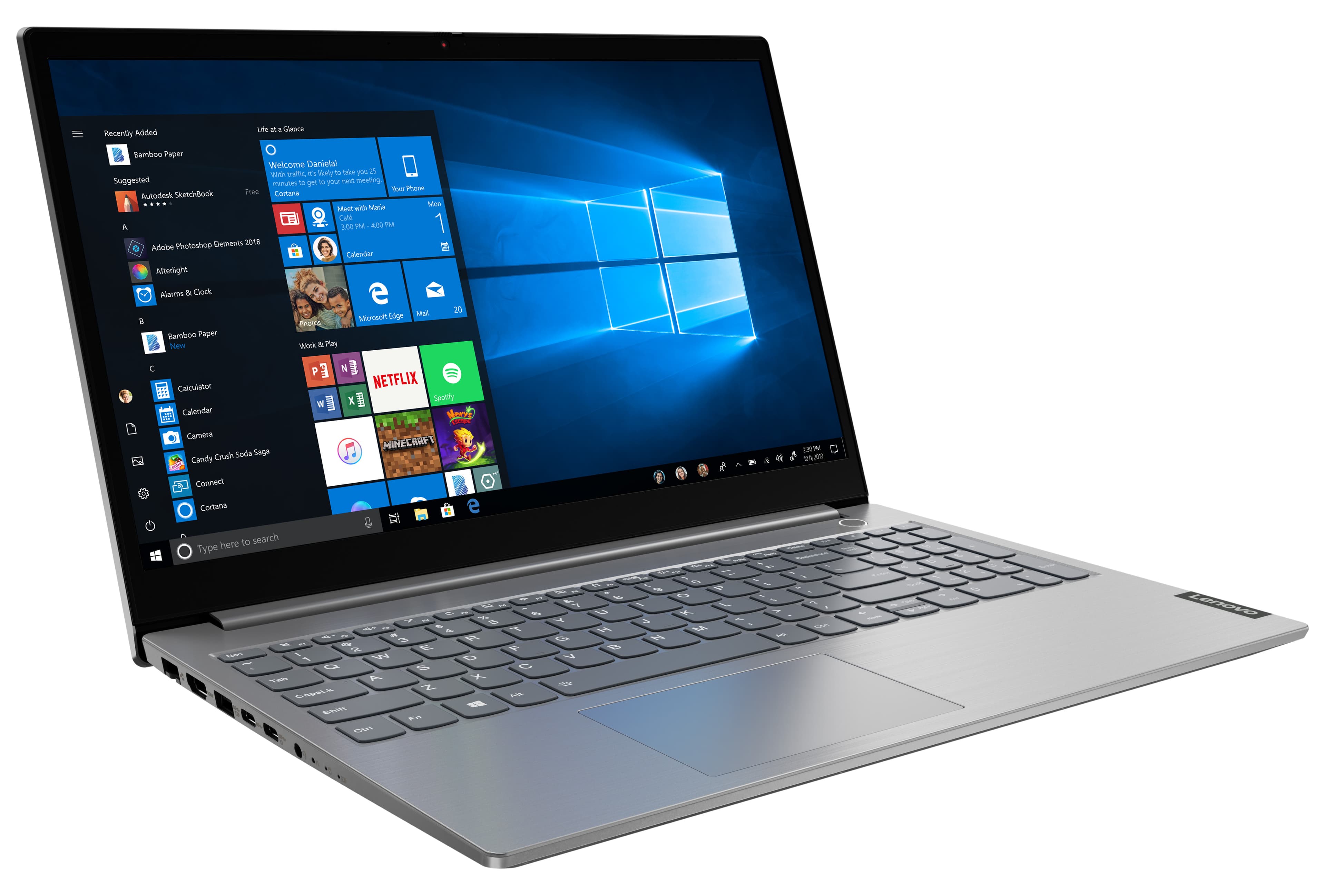 Lenovo ThinkBook 15-IIL 왼쪽 단자가 보이는 공식 제품 이미지