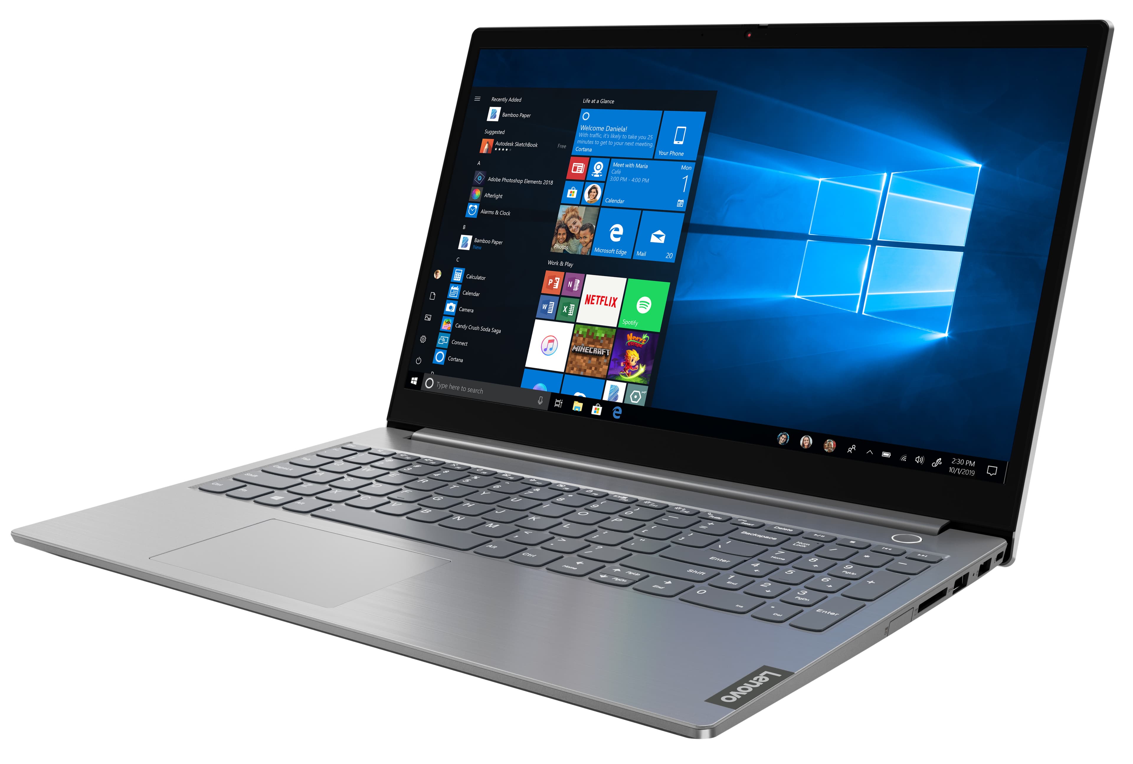Lenovo ThinkBook 15-IIL 오른쪽 단자가 보이는 공식 제품 이미지