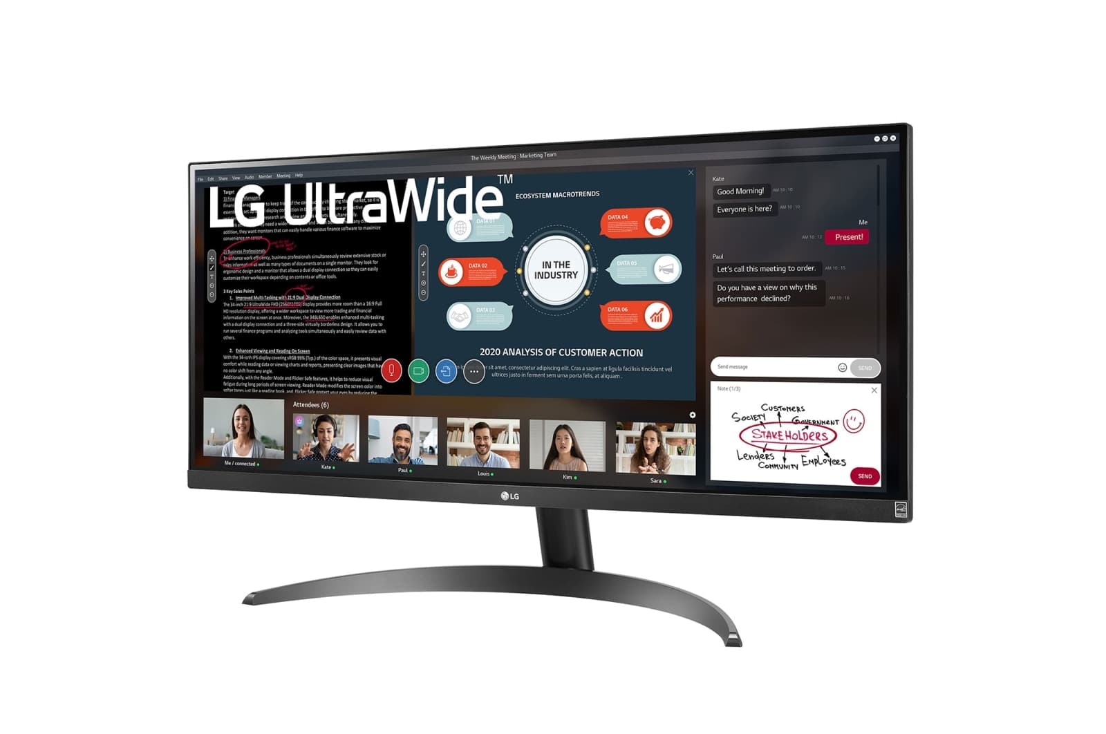 LG 29WP500 스탠드와 사선 외형